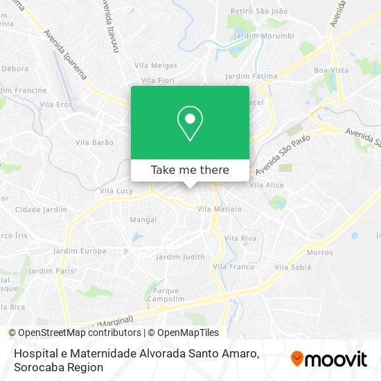 Mapa Hospital e Maternidade Alvorada Santo Amaro