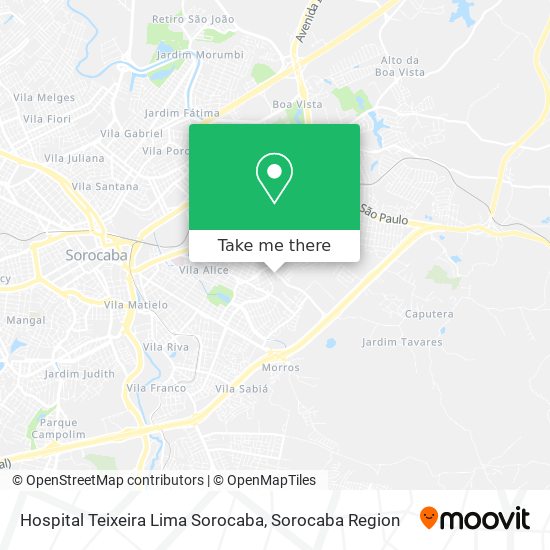 Mapa Hospital Teixeira Lima Sorocaba