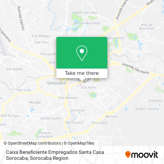 Caixa Beneficiente Empregados Santa Casa Sorocaba map
