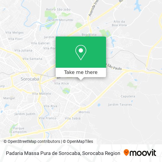 Mapa Padaria Massa Pura de Sorocaba