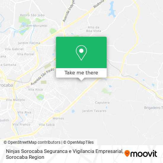 Mapa Ninjas Sorocaba Seguranca e Vigilancia Empresarial