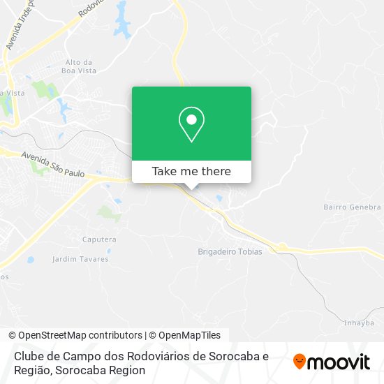 Clube de Campo dos Rodoviários de Sorocaba e Região map