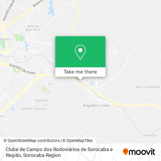 Mapa Clube de Campo dos Rodoviários de Sorocaba e Região