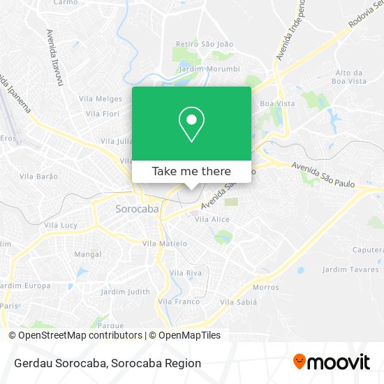 Gerdau Sorocaba map