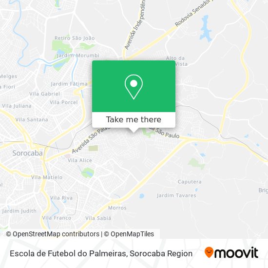 Mapa Escola de Futebol do Palmeiras