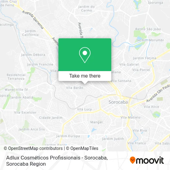 Adlux Cosméticos Profissionais - Sorocaba map