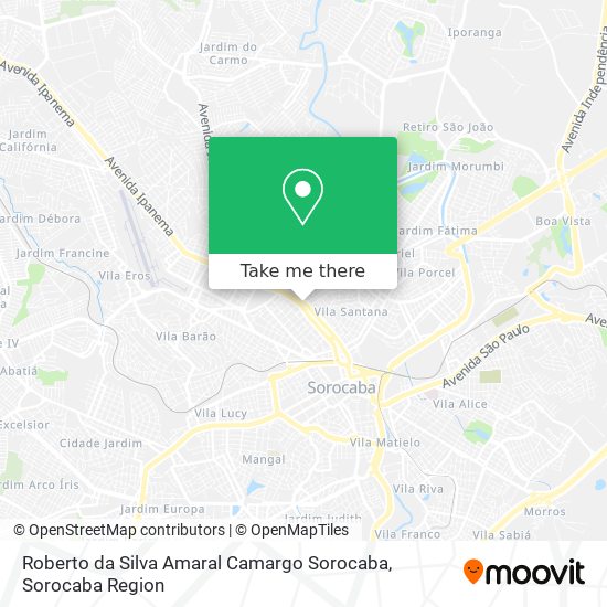 Mapa Roberto da Silva Amaral Camargo Sorocaba