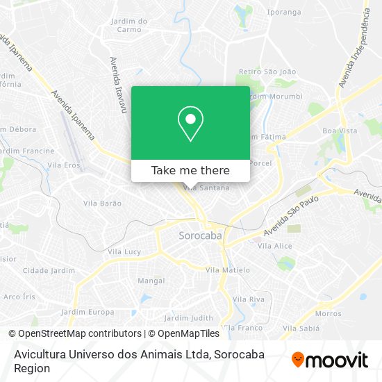 Avicultura Universo dos Animais Ltda map