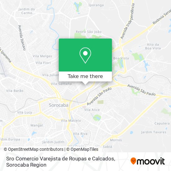 Sro Comercio Varejista de Roupas e Calcados map