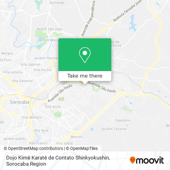 Mapa Dojo Kimê Karatê de Contato Shinkyokushin