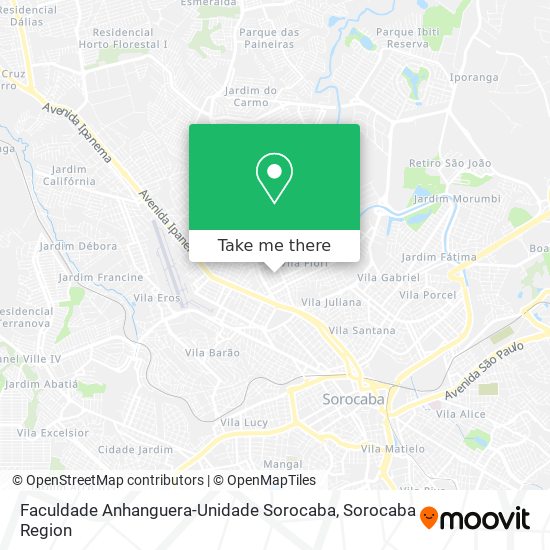 Mapa Faculdade Anhanguera-Unidade Sorocaba