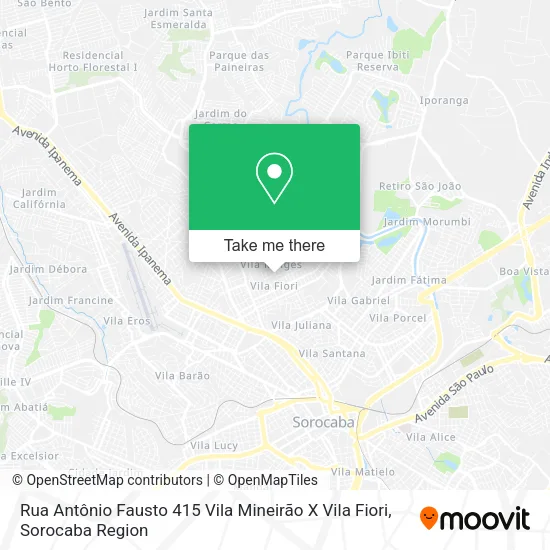 Rua Antônio Fausto 415 Vila Mineirão X Vila Fiori map