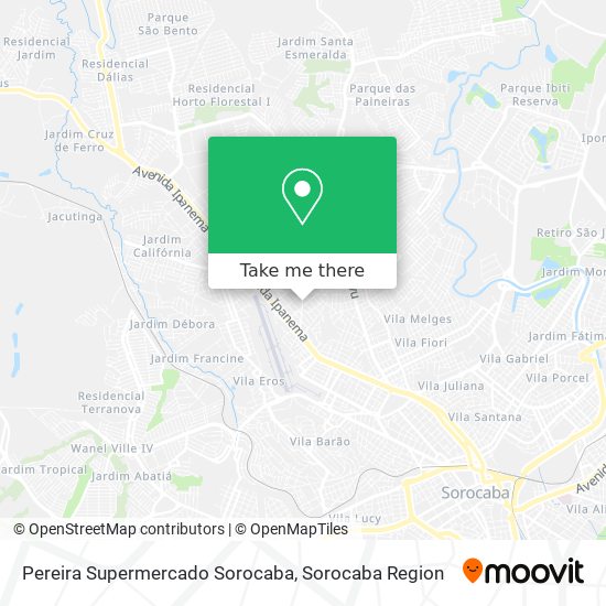Pereira Supermercado Sorocaba map
