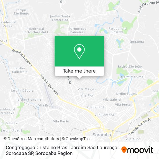 Congregação Cristã no Brasil Jardim São Lourenço Sorocaba SP map