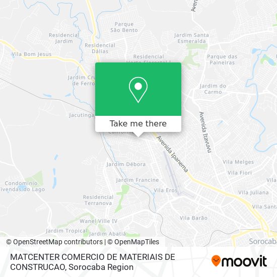 MATCENTER COMERCIO DE MATERIAIS DE CONSTRUCAO map