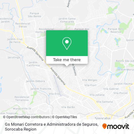 Mapa Gs Monari Corretora e Administradora de Seguros