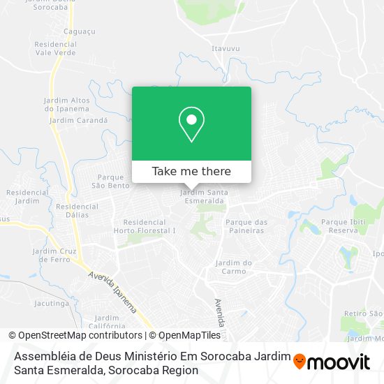 Mapa Assembléia de Deus Ministério Em Sorocaba Jardim Santa Esmeralda