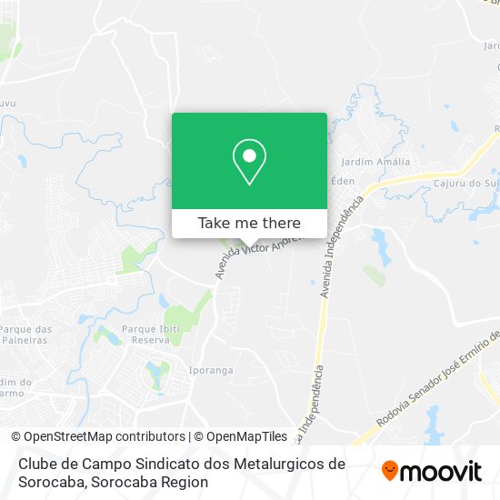Mapa Clube de Campo Sindicato dos Metalurgicos de Sorocaba