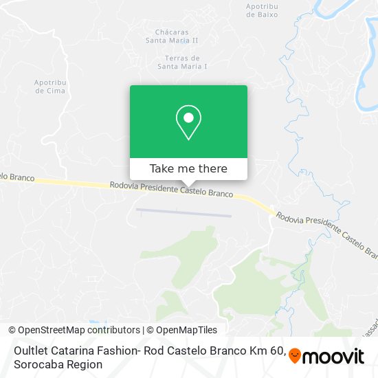 Mapa Oultlet Catarina Fashion- Rod Castelo Branco Km 60