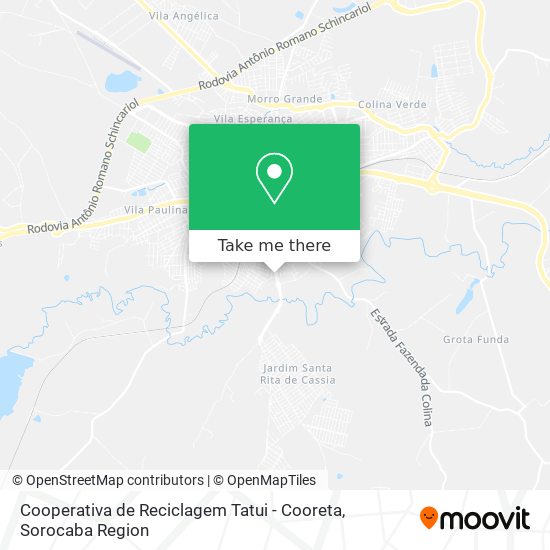 Mapa Cooperativa de Reciclagem Tatui - Cooreta