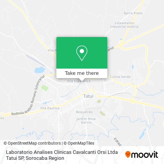 Mapa Laboratorio Analises Clinicas Cavalcanti Orsi Ltda Tatui SP