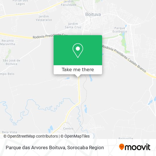 Mapa Parque das Arvores Boituva