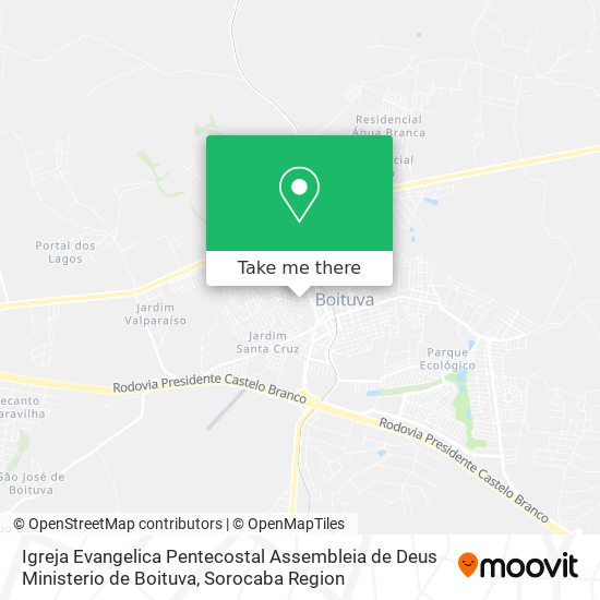 Mapa Igreja Evangelica Pentecostal Assembleia de Deus Ministerio de Boituva