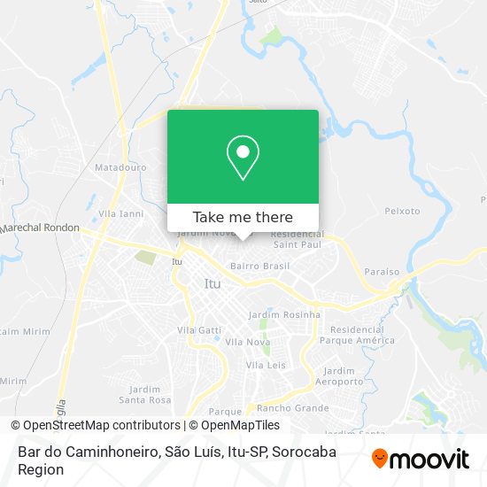 Mapa Bar do Caminhoneiro, São Luís, Itu-SP