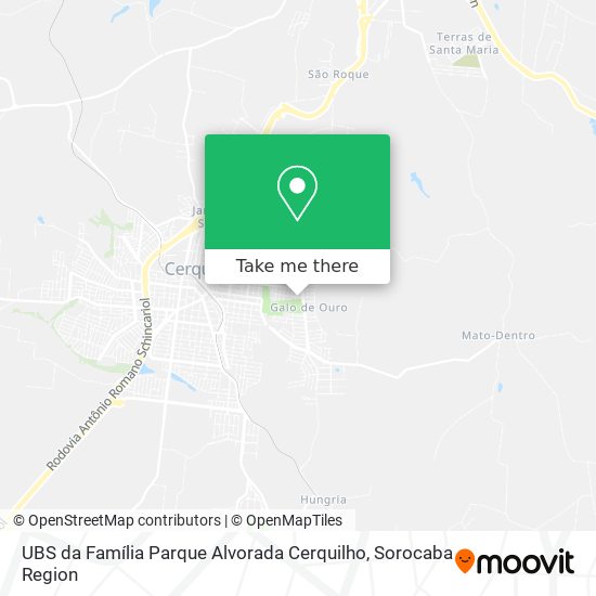 Mapa UBS da Família Parque Alvorada Cerquilho