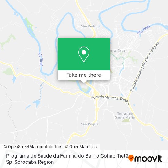 Programa de Saúde da Família do Bairro Cohab Tietê Sp map