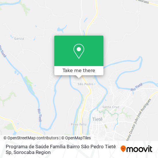 Programa de Saúde Família Bairro São Pedro Tietê Sp map