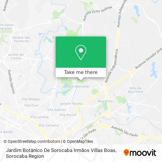 Mapa Jardim Botânico De Sorocaba Irmãos Villas Boas