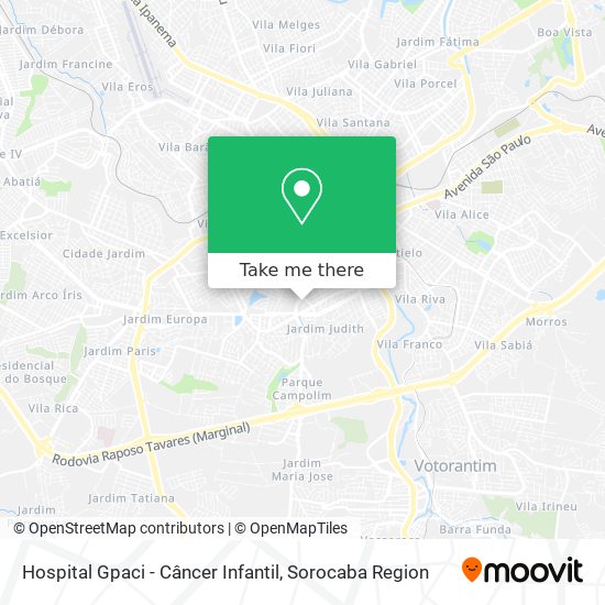 Hospital Gpaci - Câncer Infantil map