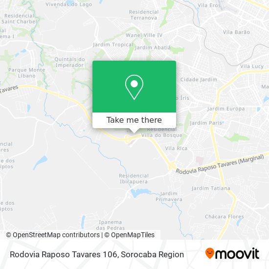 Rodovia Raposo Tavares 106 map