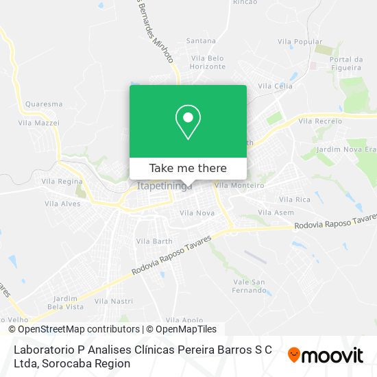 Laboratorio P Analises Clínicas Pereira Barros S C Ltda map