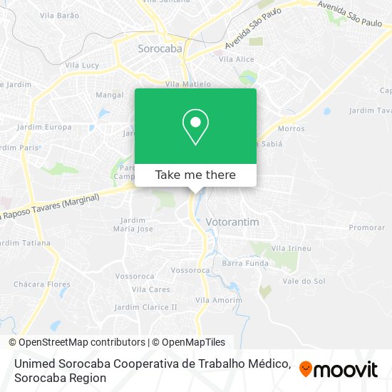 Mapa Unimed Sorocaba Cooperativa de Trabalho Médico