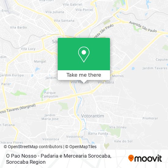 Mapa O Pao Nosso - Padaria e Mercearia Sorocaba