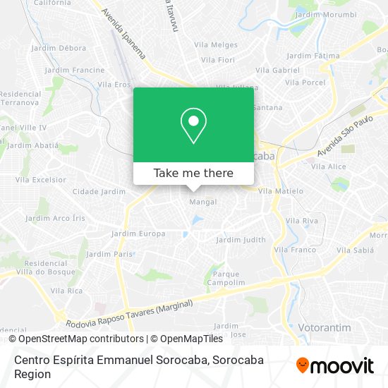 Mapa Centro Espírita Emmanuel Sorocaba