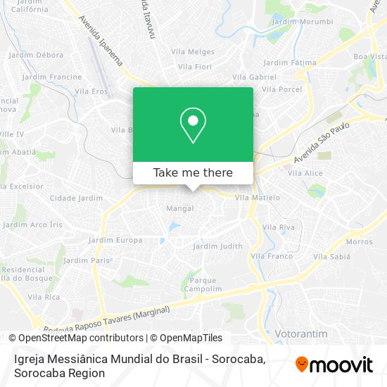 Mapa Igreja Messiânica Mundial do Brasil - Sorocaba