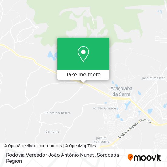 Mapa Rodovia Vereador João Antônio Nunes