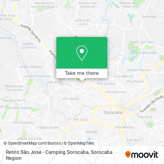 Retiro São José - Camping Sorocaba map