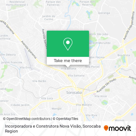 Mapa Incorporadora e Construtora Nova Visão