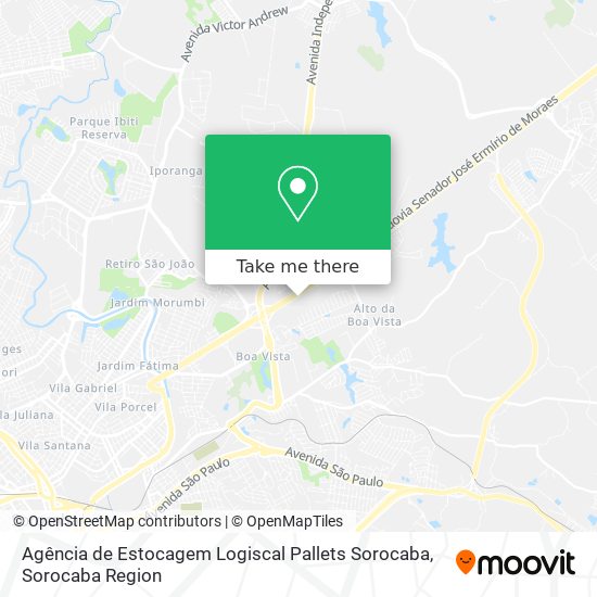 Mapa Agência de Estocagem Logiscal Pallets Sorocaba