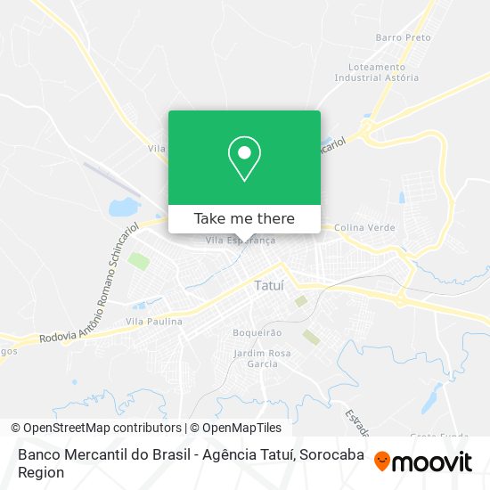 Mapa Banco Mercantil do Brasil - Agência Tatuí