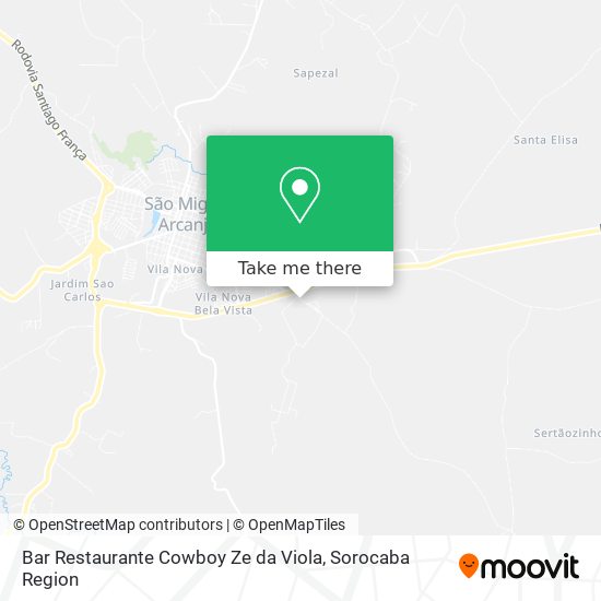 Mapa Bar Restaurante Cowboy Ze da Viola