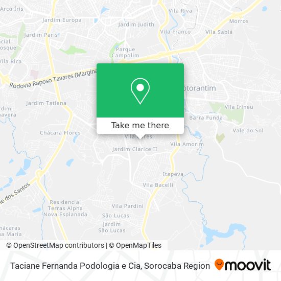 Mapa Taciane Fernanda Podologia e Cia