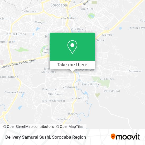 Mapa Delivery Samurai Sushi