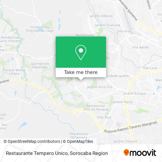 Mapa Restaurante Tempero Unico
