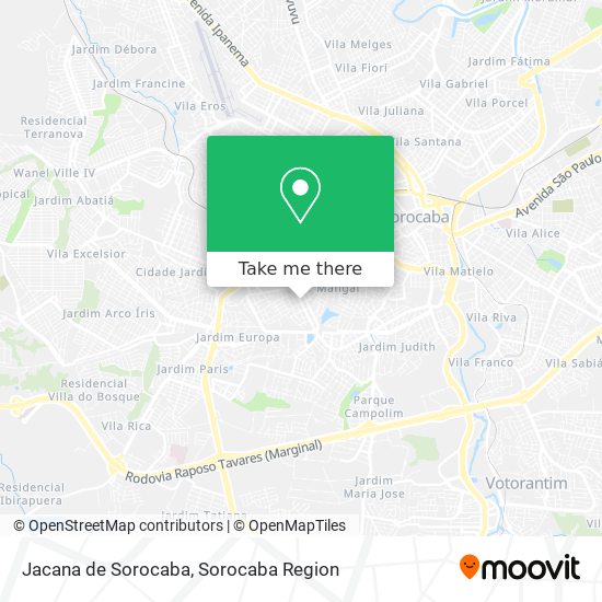 Jacana de Sorocaba map