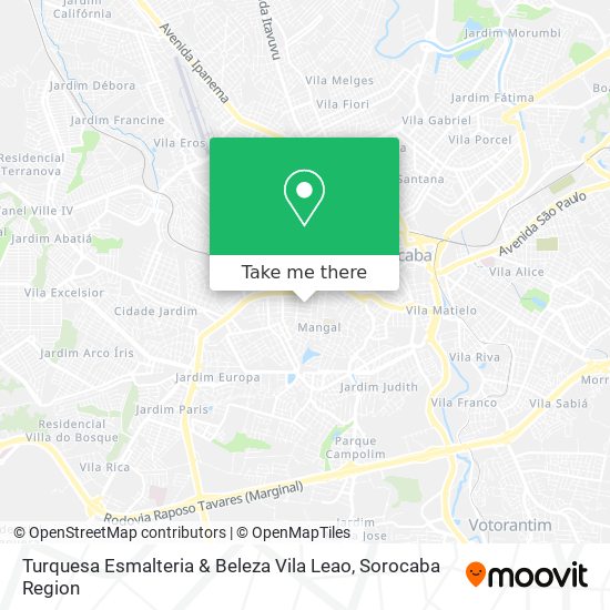 Mapa Turquesa Esmalteria & Beleza Vila Leao